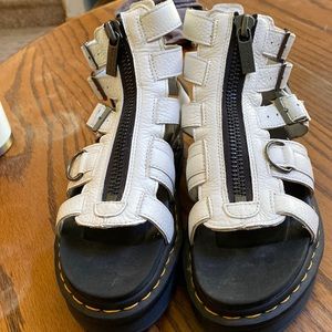 Size 7 Dr Martens white leather gladiator sandals